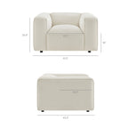 Fauteuil d'appoint rembourré Auren Lattice Bouclé