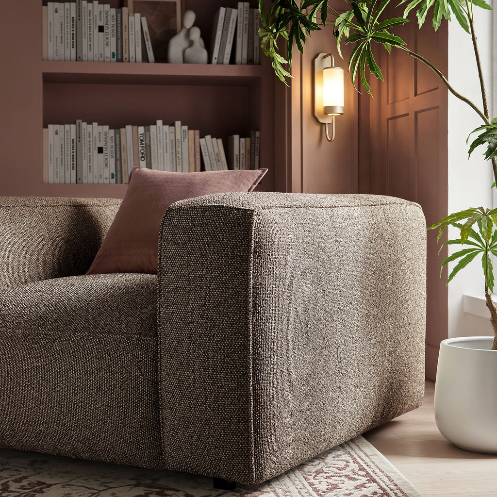 Fauteuil d'appoint rembourré Auren Lattice Bouclé