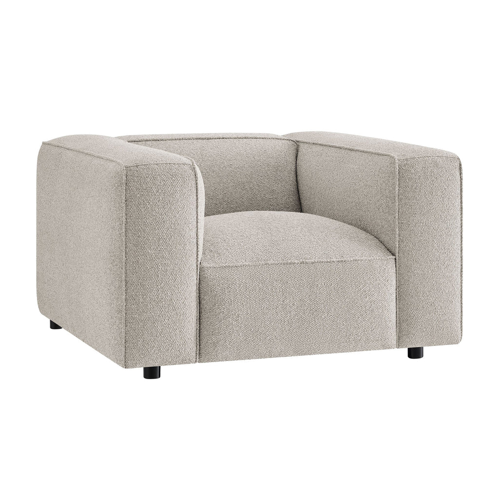 Fauteuil d'appoint rembourré Auren Lattice Bouclé