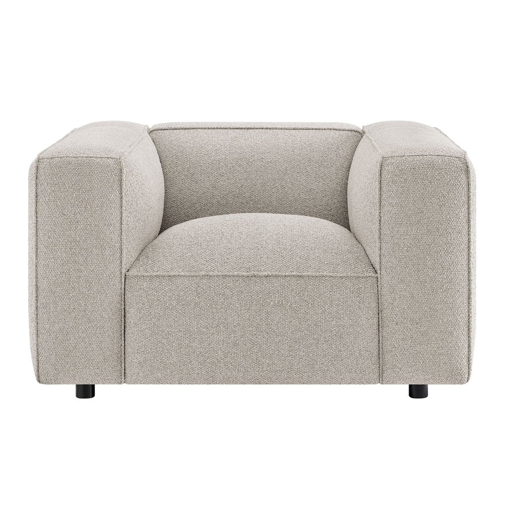 Fauteuil d'appoint rembourré Auren Lattice Bouclé