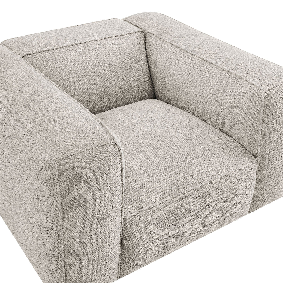 Fauteuil d'appoint rembourré Auren Lattice Bouclé