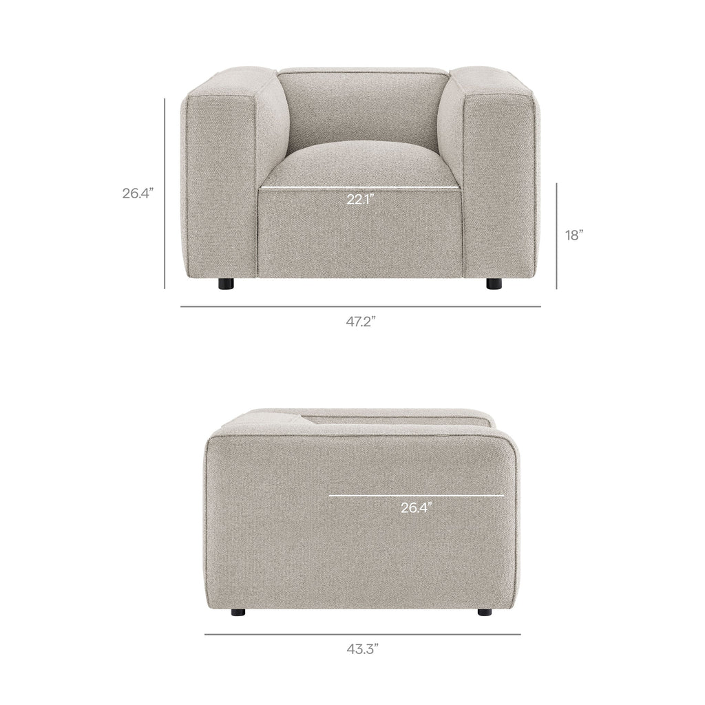 Fauteuil d'appoint rembourré Auren Lattice Bouclé