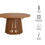 Table basse d'extérieur ronde en bois de teck Lane de 31 pouces