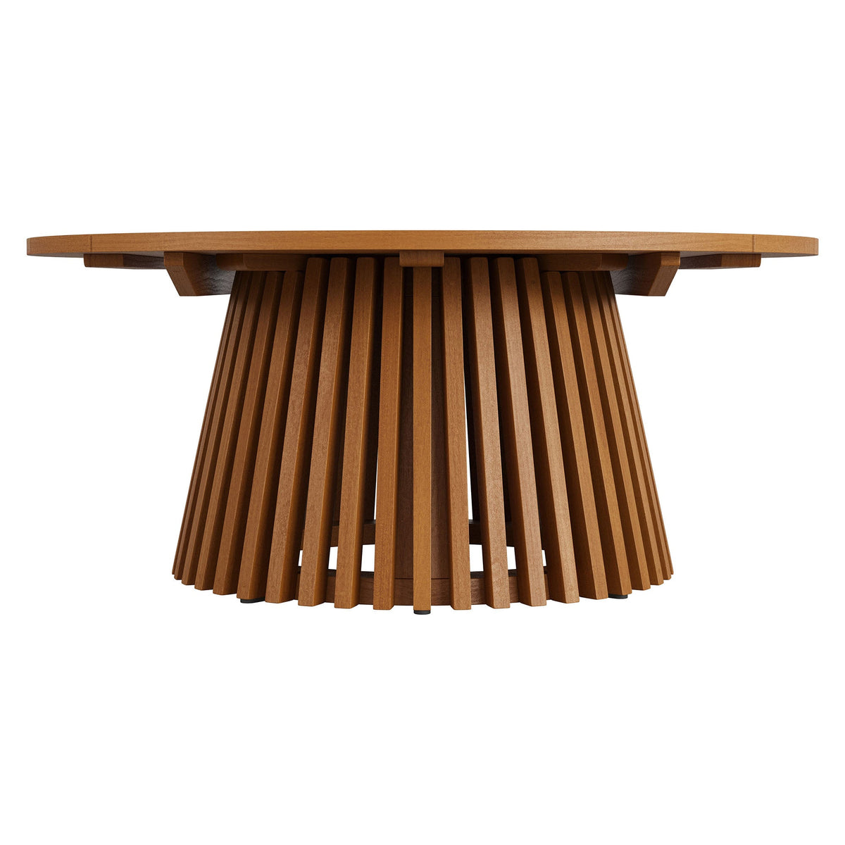 Table basse ronde d'extérieur en teck Lane de 39 pouces