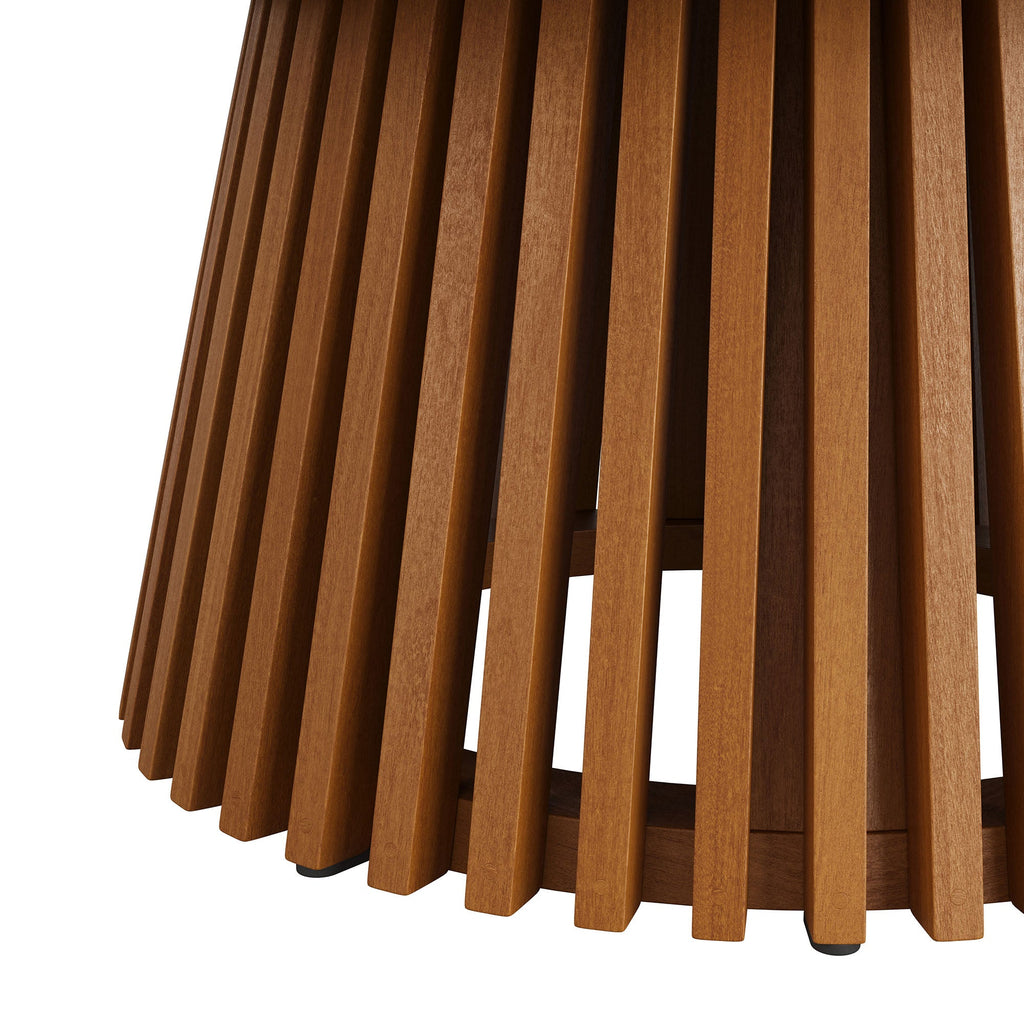 Table basse ronde d'extérieur en teck Lane de 39 pouces