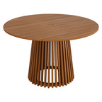 Table à manger d'extérieur ronde en teck de 47 pouces Lane