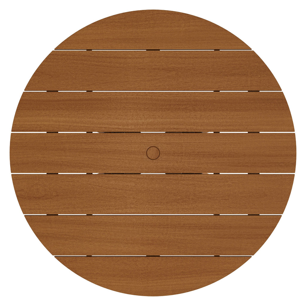 Table à manger d'extérieur ronde en teck de 47 pouces Lane
