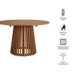 Table à manger d'extérieur ronde en teck de 47 pouces Lane