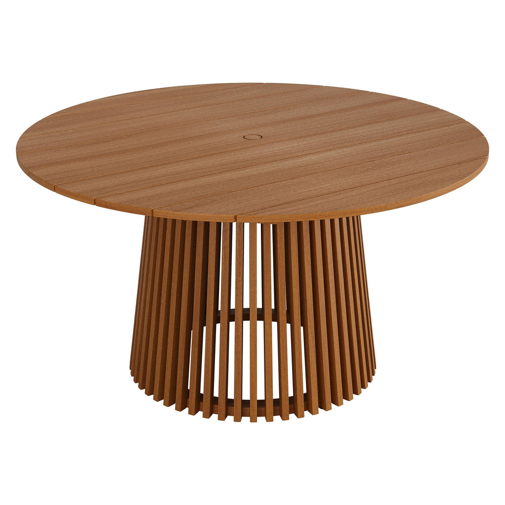 Table de salle à manger ronde d'extérieur en teck Lane de 55 pouces