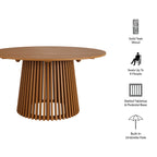 Table de salle à manger ronde d'extérieur en teck Lane de 55 pouces