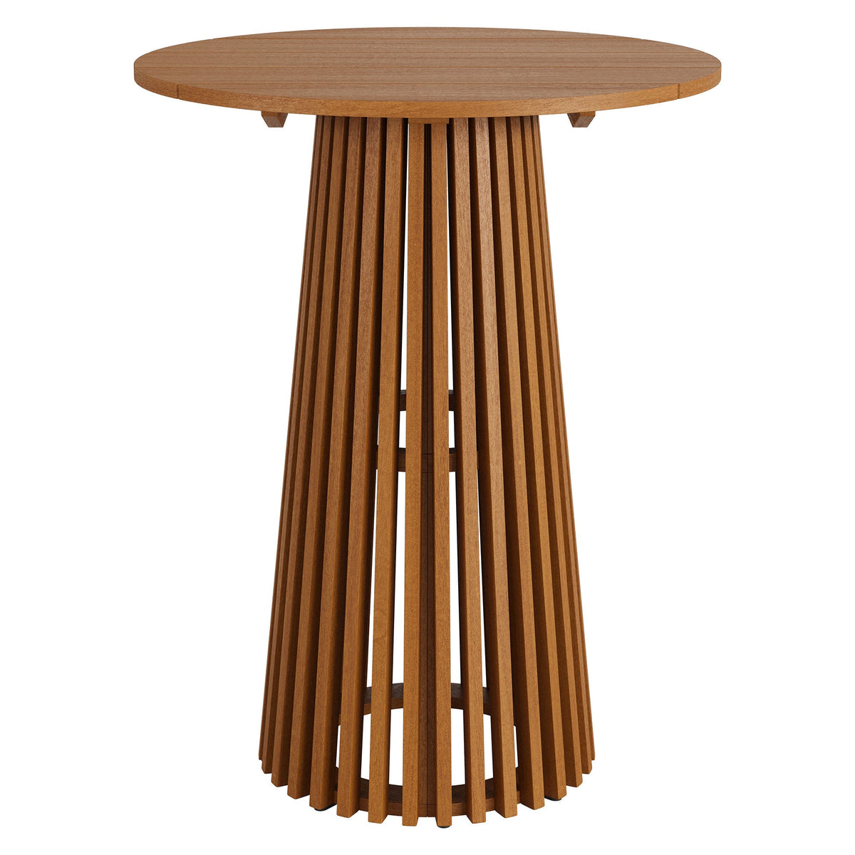 Table de bar ronde d'extérieur en teck Lane de 31 pouces