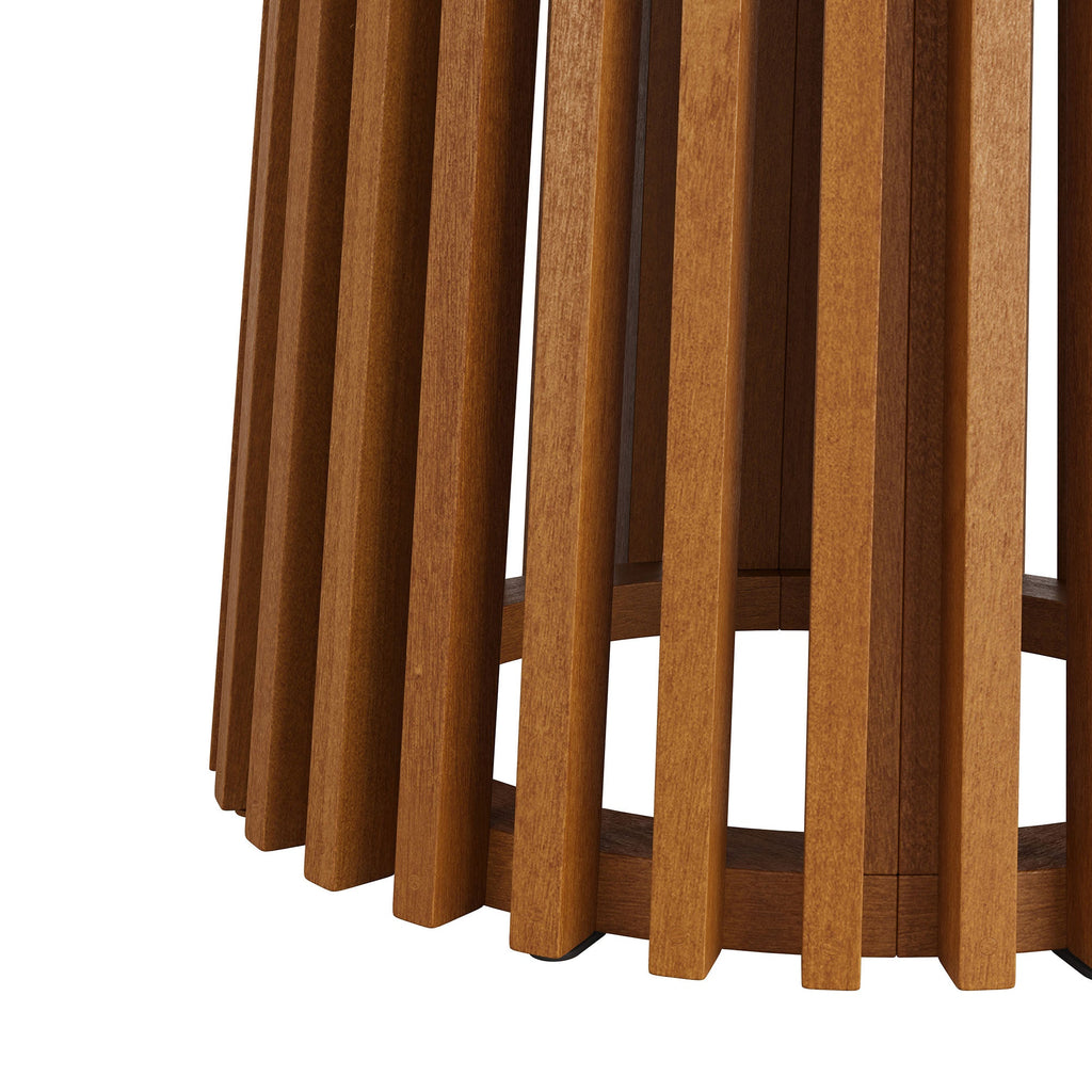 Table de bar ronde d'extérieur en bois de teck Lane de 35 pouces