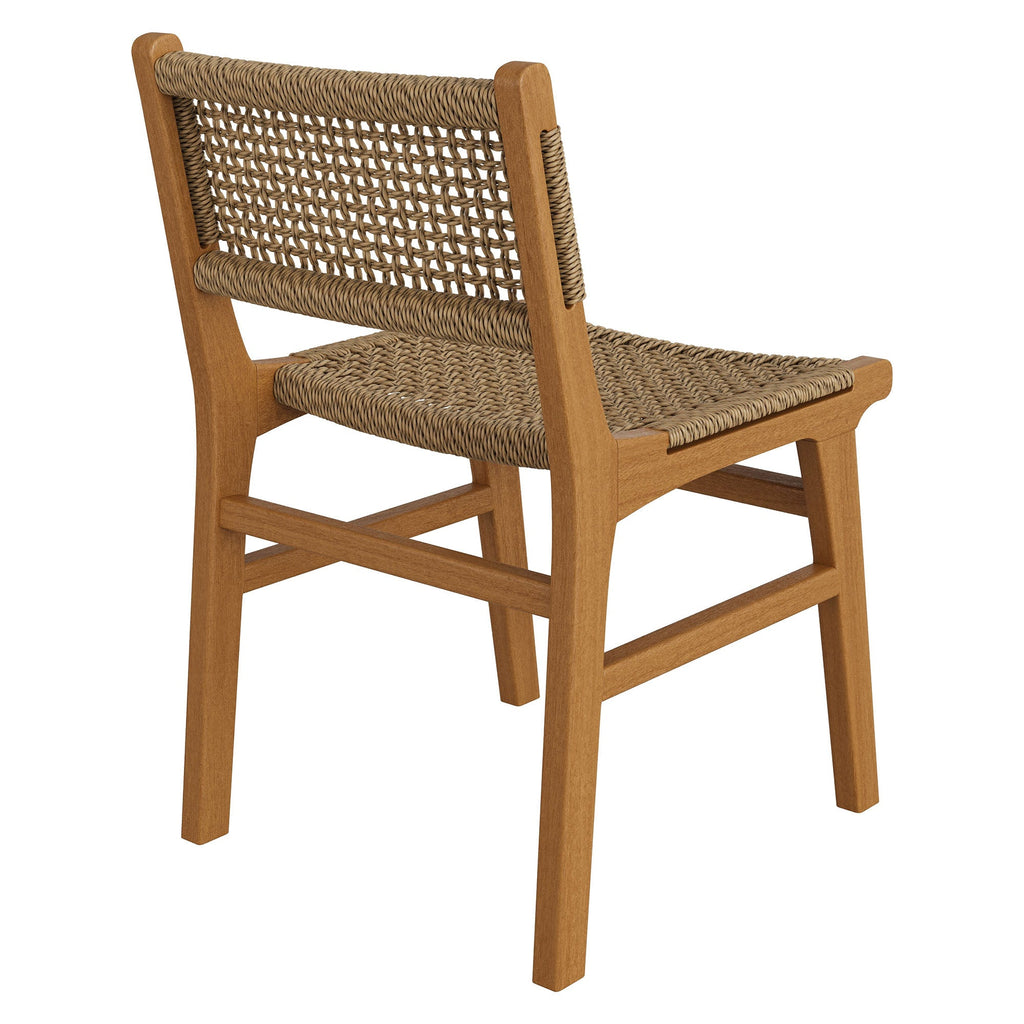 Chaise de salle à manger en bois de teck Rowe pour l'extérieur