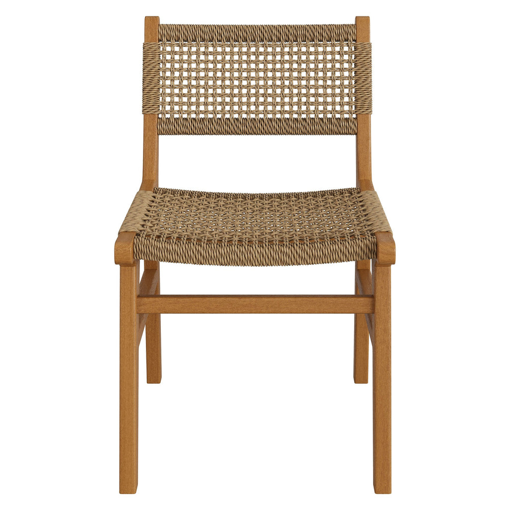 Chaise de salle à manger en bois de teck Rowe pour l'extérieur