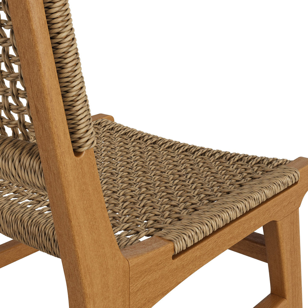 Chaise de salle à manger en bois de teck Rowe pour l'extérieur