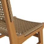 Chaise de salle à manger en bois de teck Rowe pour l'extérieur