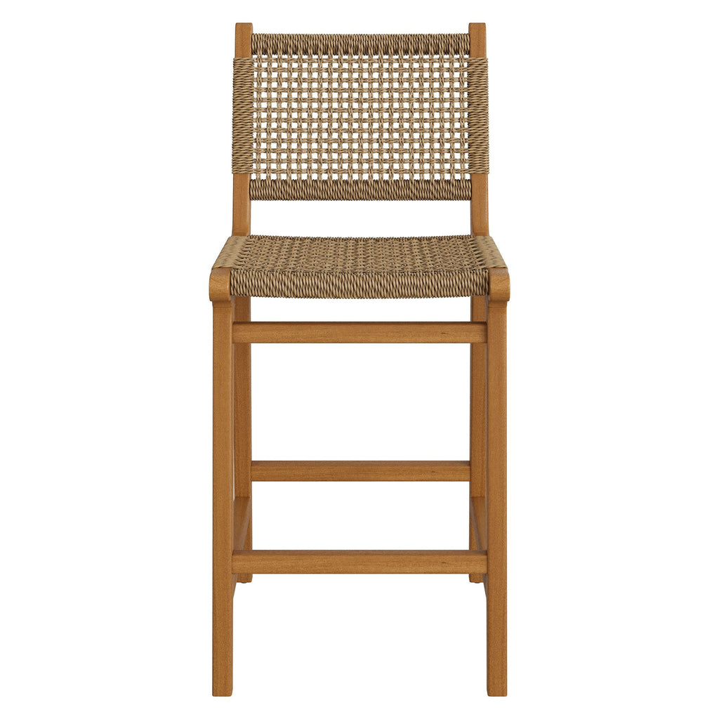 Chaises de comptoir Rowe en teck (lot de 2)