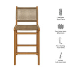 Chaises de comptoir Rowe en teck (lot de 2)
