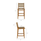 Chaises de comptoir Rowe en teck (lot de 2)