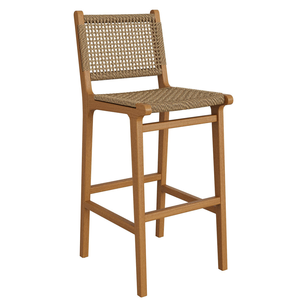 Lot de 2 tabourets de bar Rowe en bois de teck