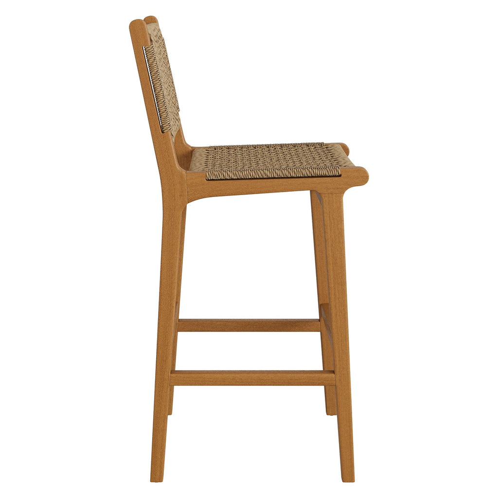 Lot de 2 tabourets de bar Rowe en bois de teck