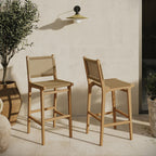 Lot de 2 tabourets de bar Rowe en bois de teck