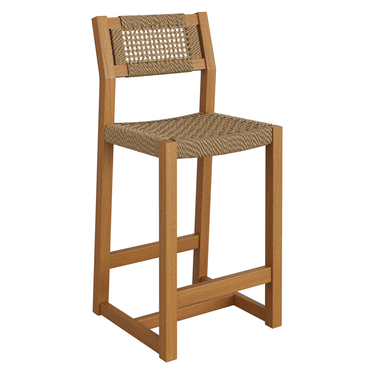 Tabouret de comptoir d'extérieur en bois de teck 40 pouces Reed