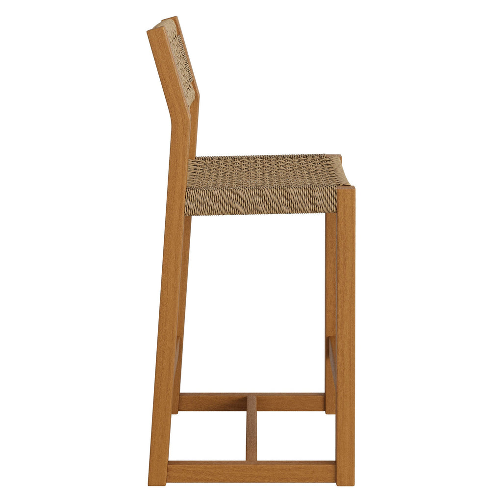 Tabouret de comptoir d'extérieur en bois de teck 40 pouces Reed