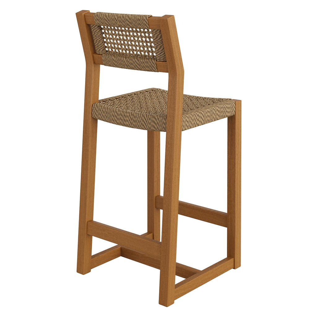 Tabouret de comptoir d'extérieur en bois de teck 40 pouces Reed