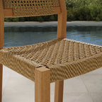 Tabouret de comptoir d'extérieur en bois de teck 40 pouces Reed