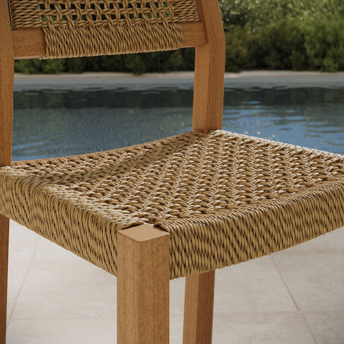 Tabouret de comptoir d'extérieur en bois de teck 40 pouces Reed