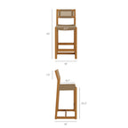 Tabouret de comptoir d'extérieur en bois de teck 40 pouces Reed
