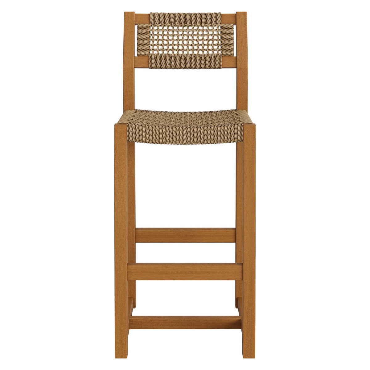 Tabouret de bar extérieur Reed 44 pouces en teck et rotin