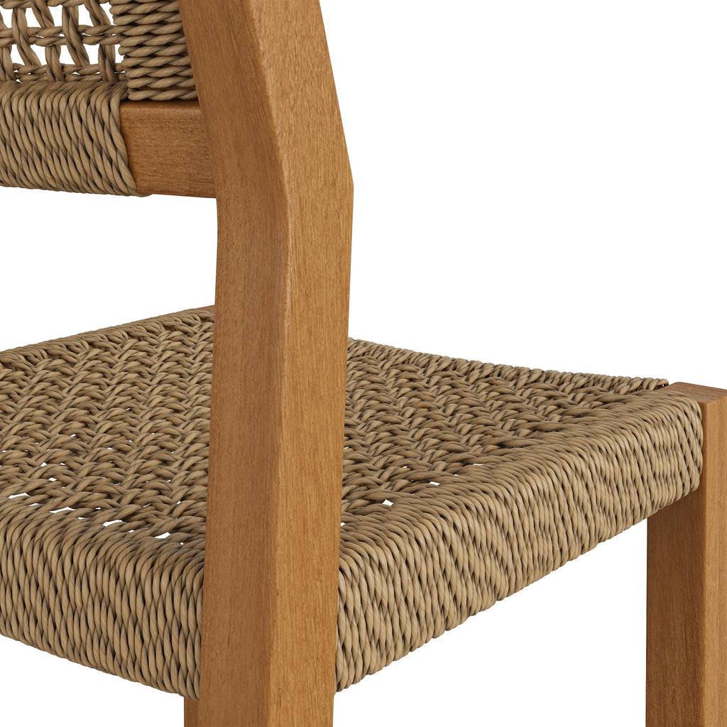 Tabouret de bar extérieur Reed 44 pouces en teck et rotin