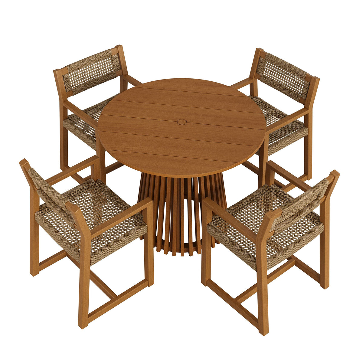 Ensemble de salle à manger d'extérieur Reed 5 pièces en bois de teck