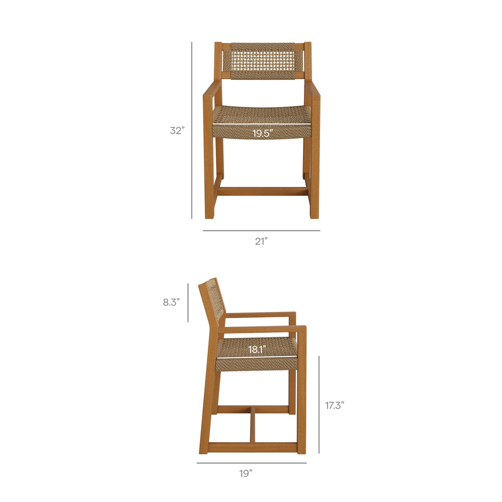 Ensemble de salle à manger d'extérieur Reed 5 pièces en bois de teck