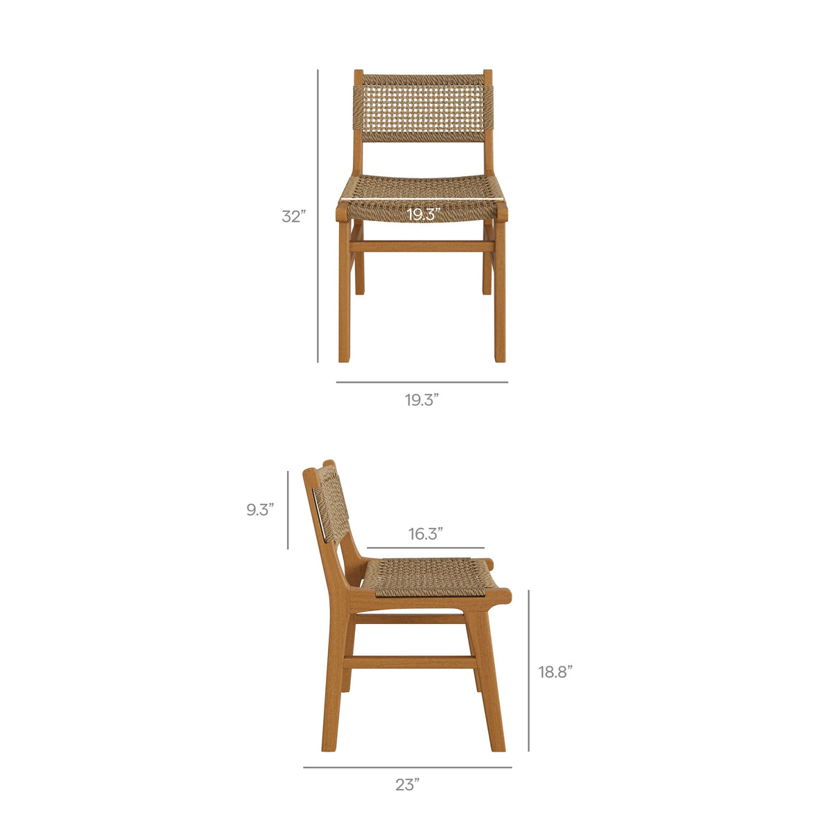 Ensemble de salle à manger extérieur 5 pièces en teck Rowe