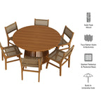 Ensemble de salle à manger d'extérieur Rowe 7 pièces en bois de teck