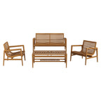 Ensemble de mobilier d'extérieur 4 pièces en teck Hayden