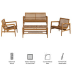 Ensemble de mobilier d'extérieur 4 pièces en teck Hayden