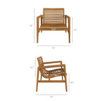 Ensemble de mobilier d'extérieur 4 pièces en teck Hayden