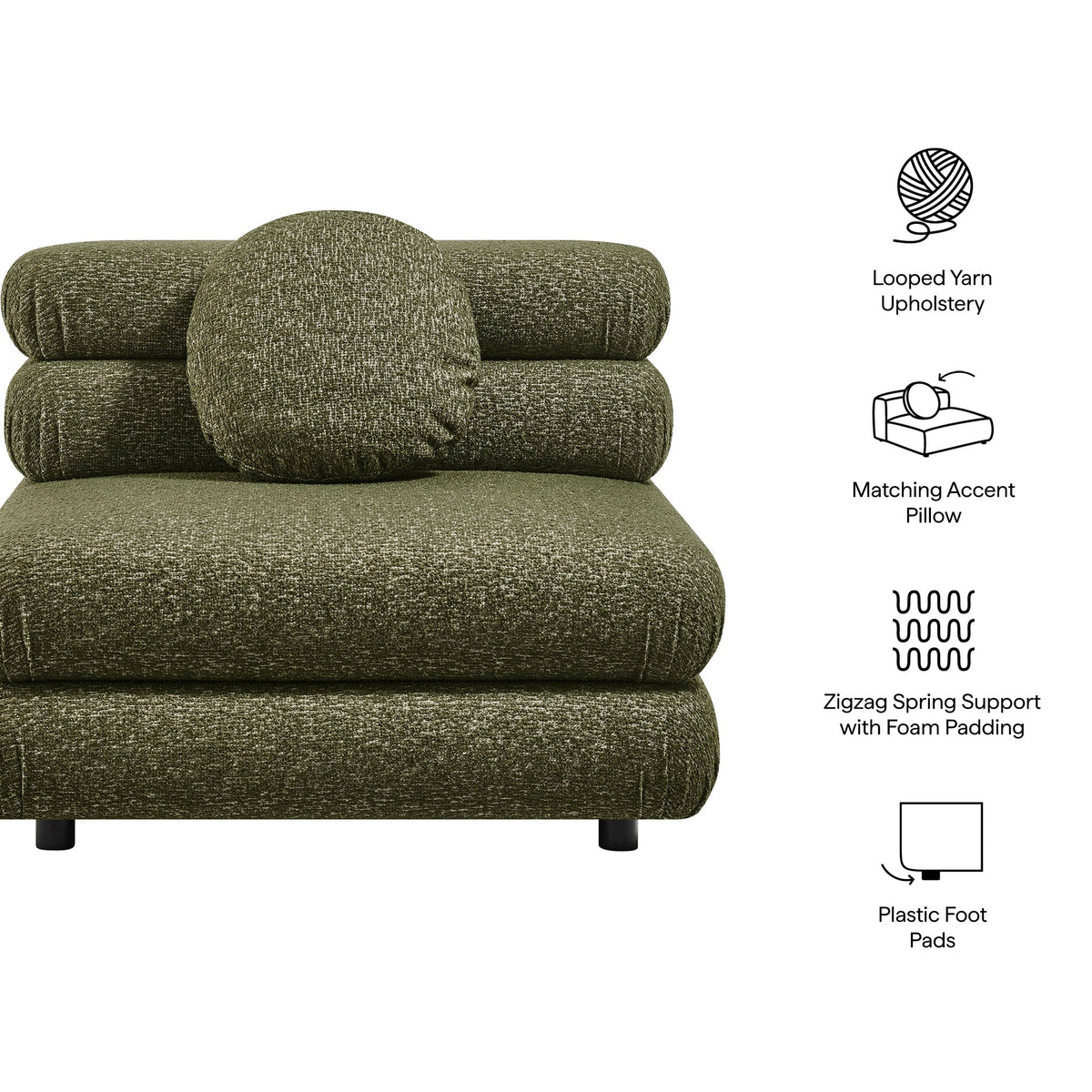 Fauteuil modulaire Jubilee sans accoudoirs, rembourré