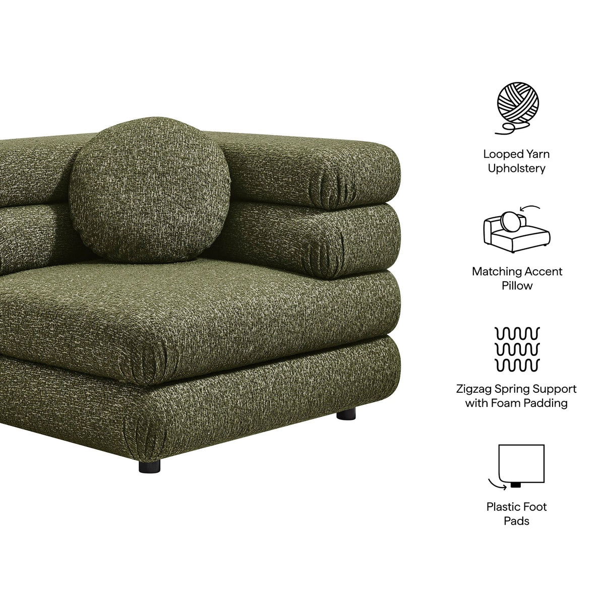 Chaise d'angle modulaire rembourrée Jubilee