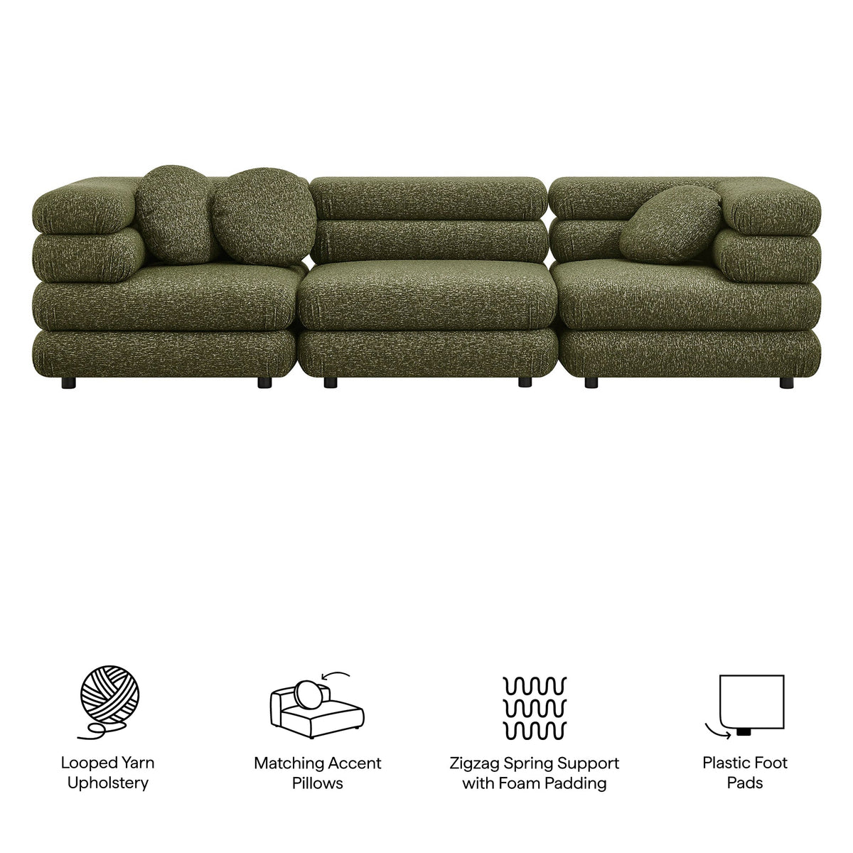 Jubilee - Canapé modulaire rembourré 3 pièces