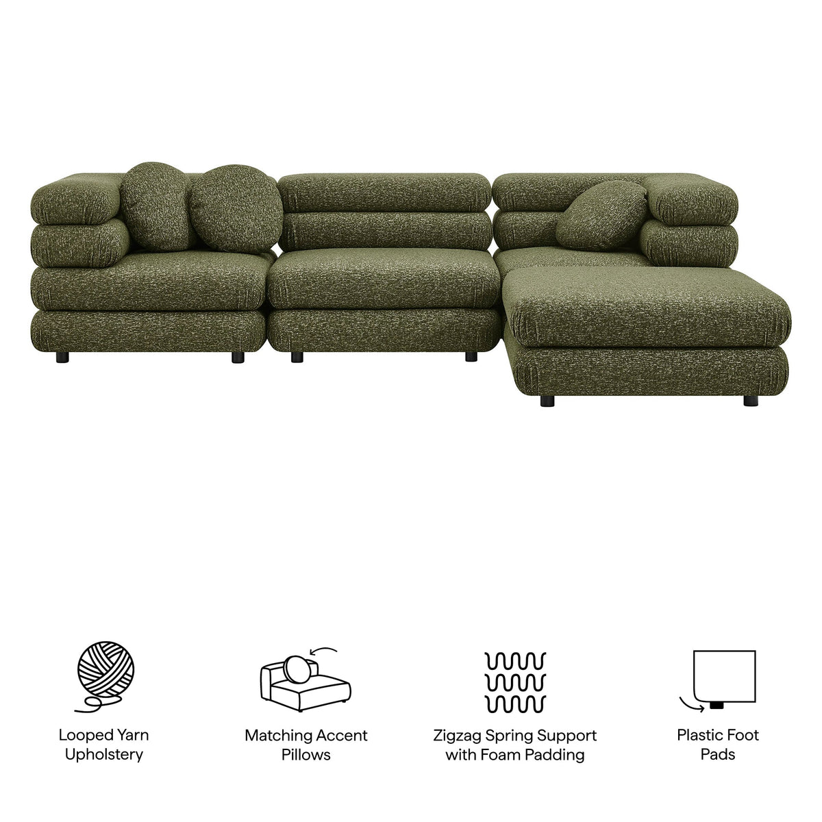 Ensemble de canapé modulaire rembourré 4 pièces Jubilee