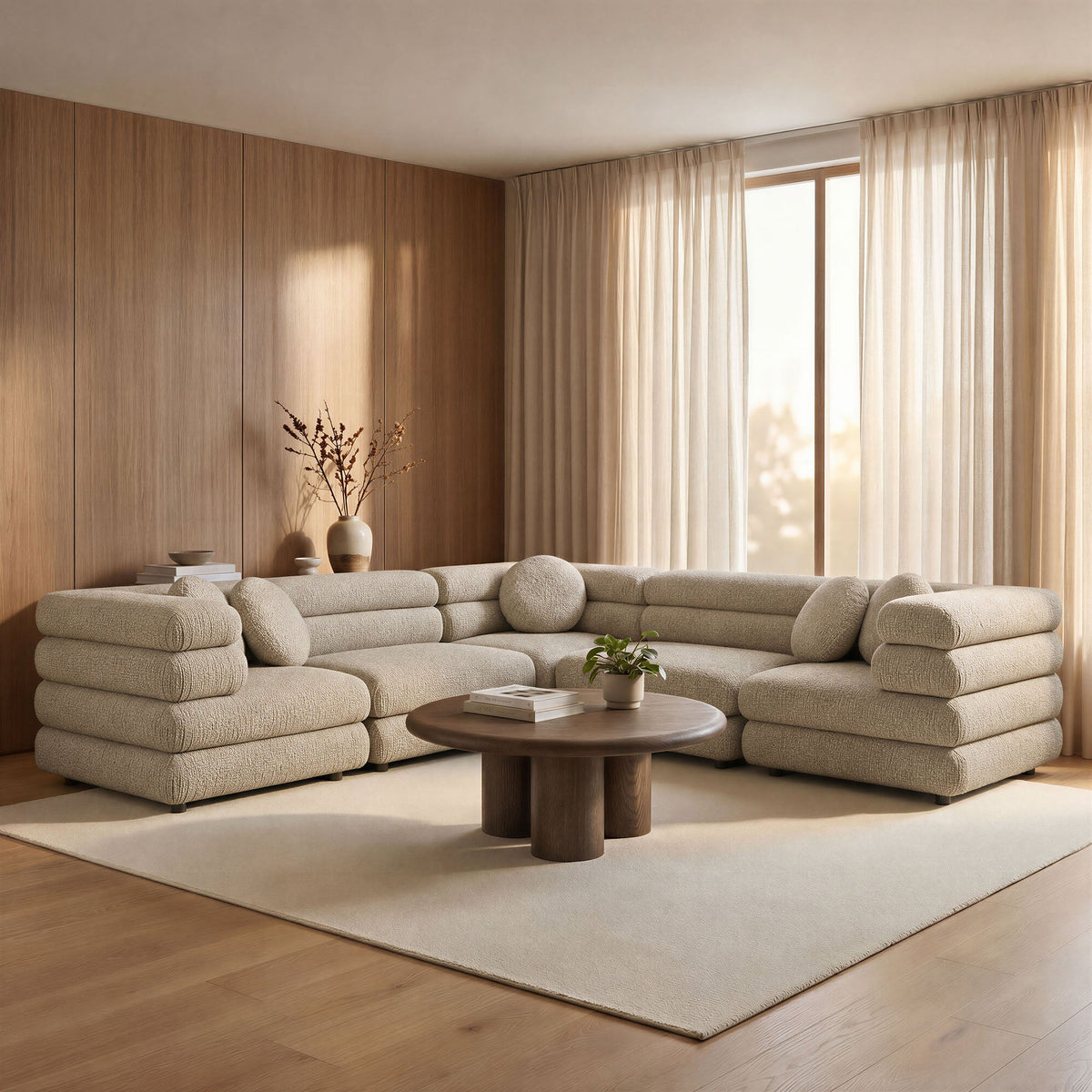 Ensemble de canapé modulaire en L 5 pièces rembourré Jubilee