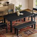 Ensemble table et chaises de salle à manger en bois de chêne 6 pièces Alvia