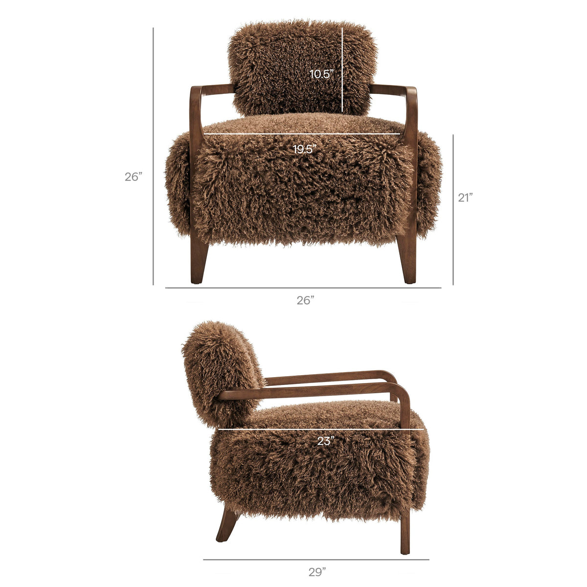 Fauteuil d'appoint en fausse fourrure Zinnia