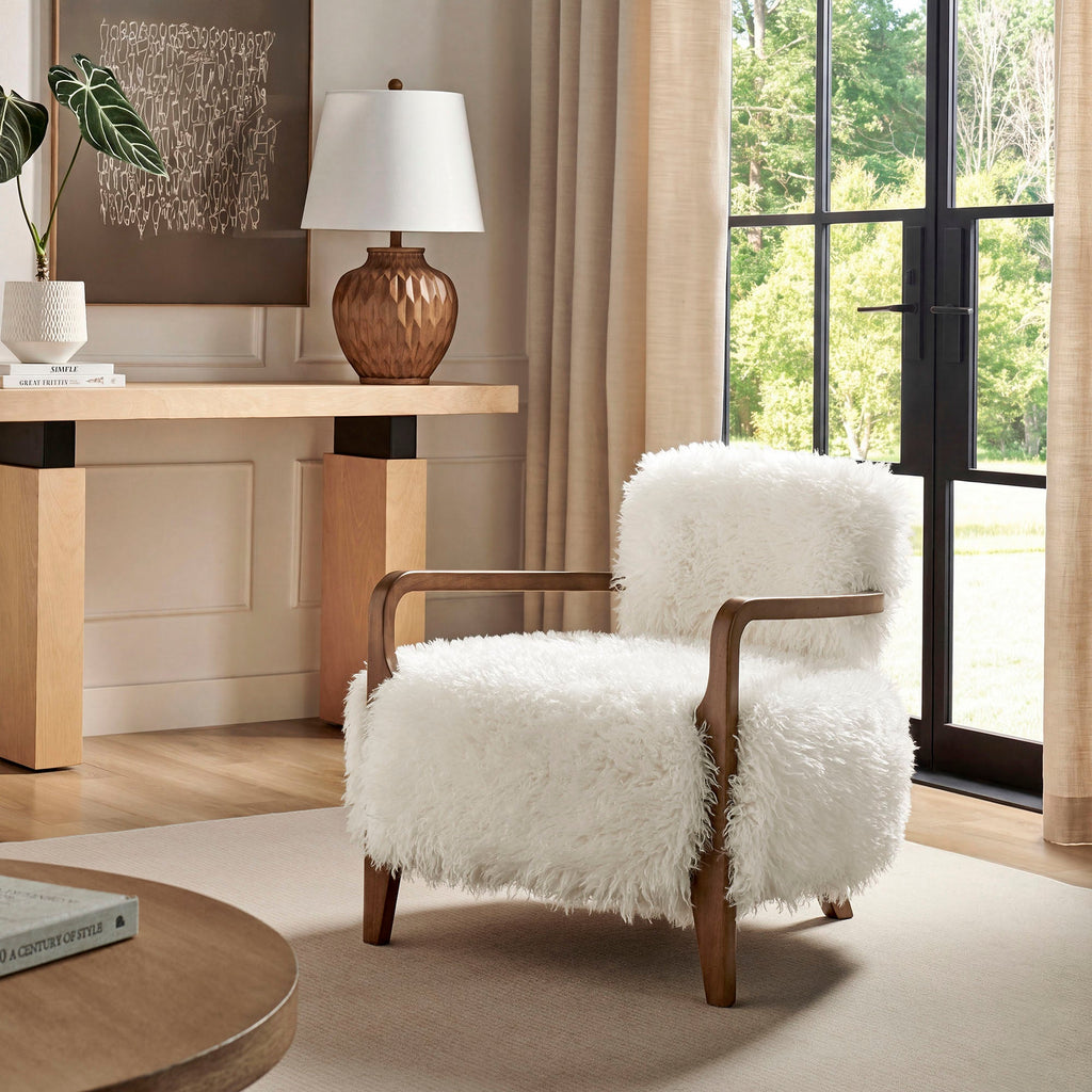 Fauteuil d'appoint en fausse fourrure Zinnia