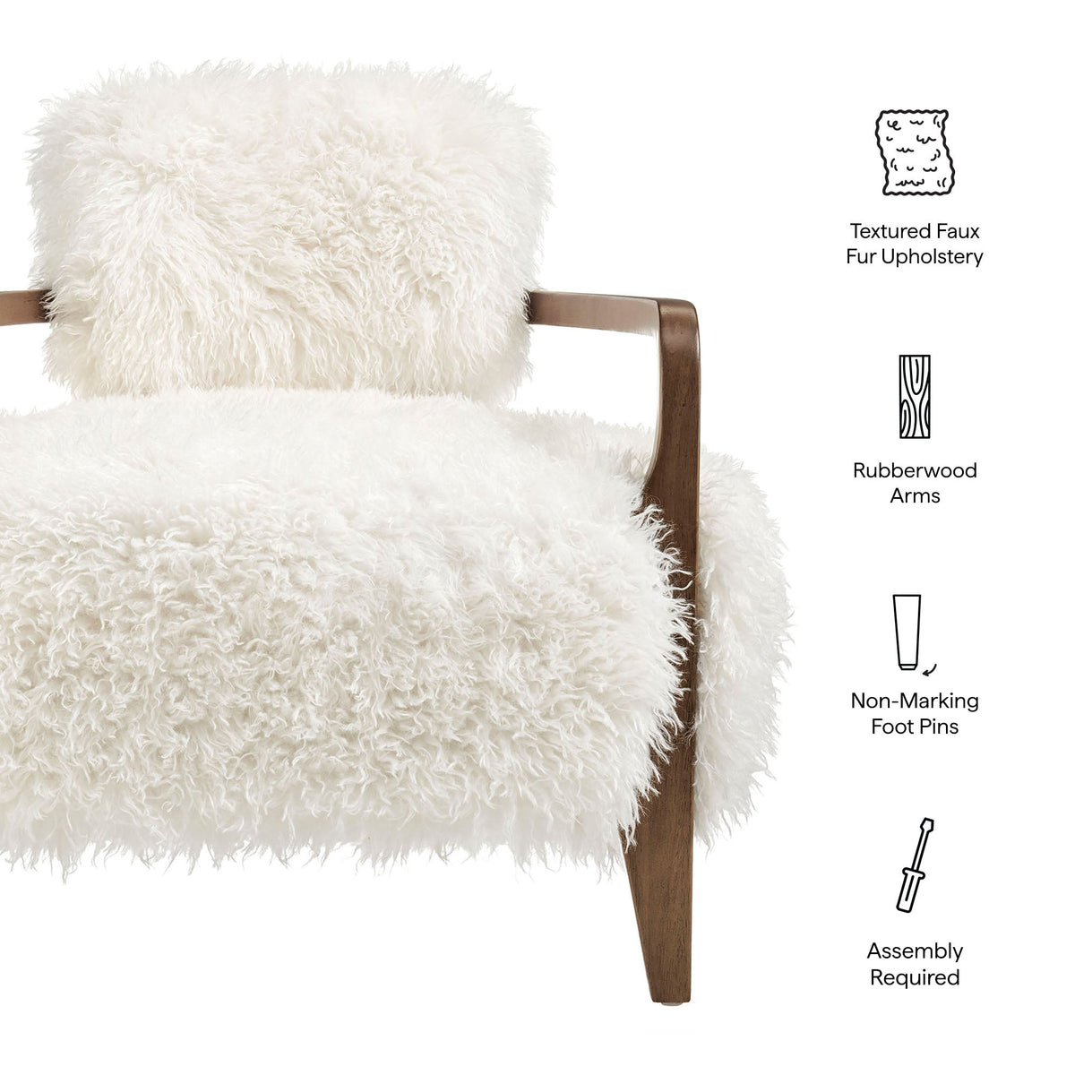 Fauteuil d'appoint en fausse fourrure Zinnia